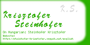 krisztofer steinhofer business card